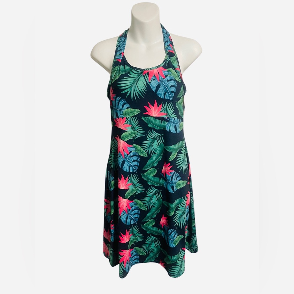 Kyodan Outdoor Women’s Tropical Palm Floral Athletic Dress Size Small